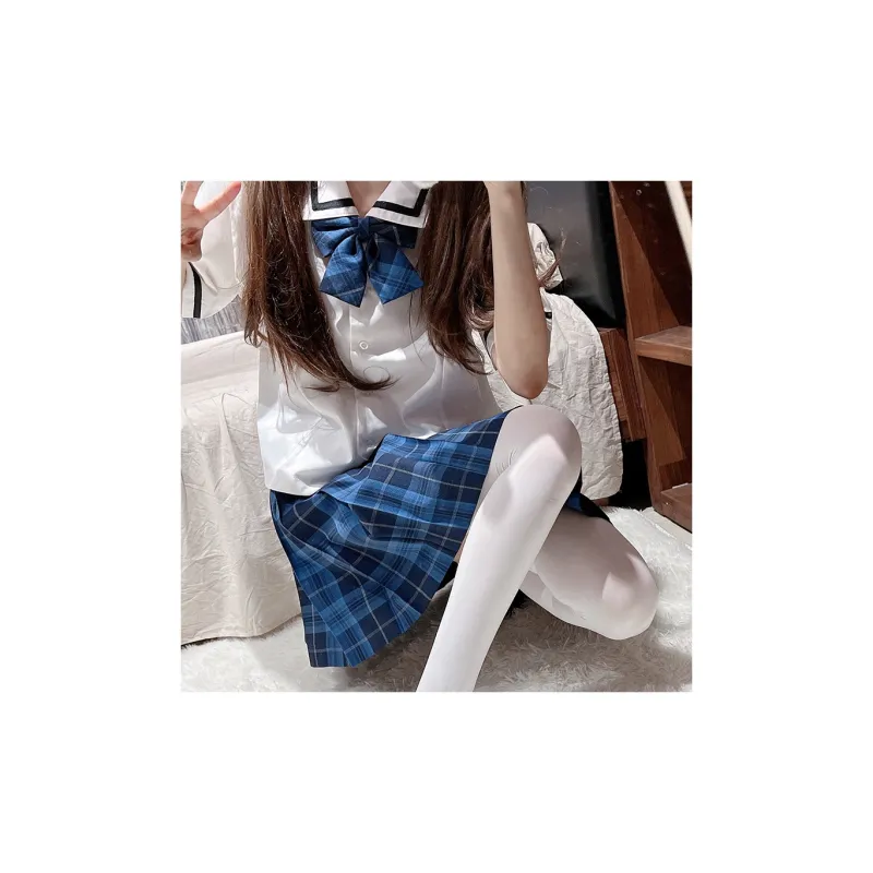 Tokyo Season Casual Short Skirts Women's Whale Fall, Plaid Skirt-22