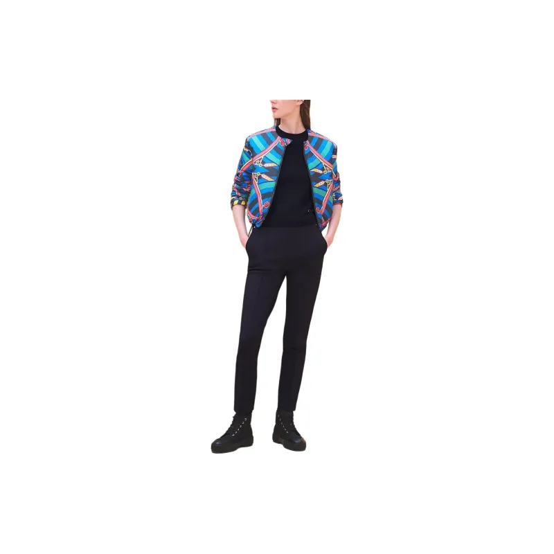 HERMES Jackets Coats Women's Cyan Blue-1