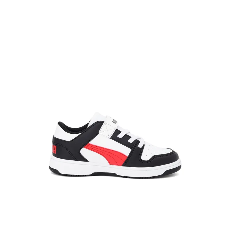 PUMA Rebound Layup Lo Sl Low-Top Kids' Skateboarding Shoes White Black Red Children Aged 3-7 Years Old-1