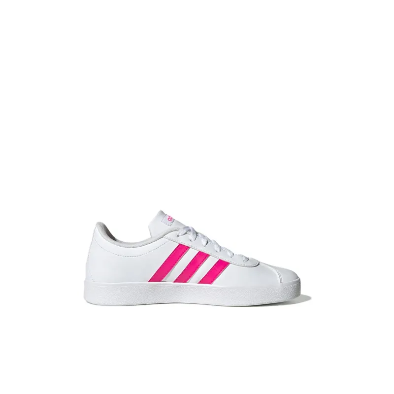 Adidas Neo VL Court 2.0 K Breathable Low Top Kids' Skateboarding Shoes White Pink Kids'-1