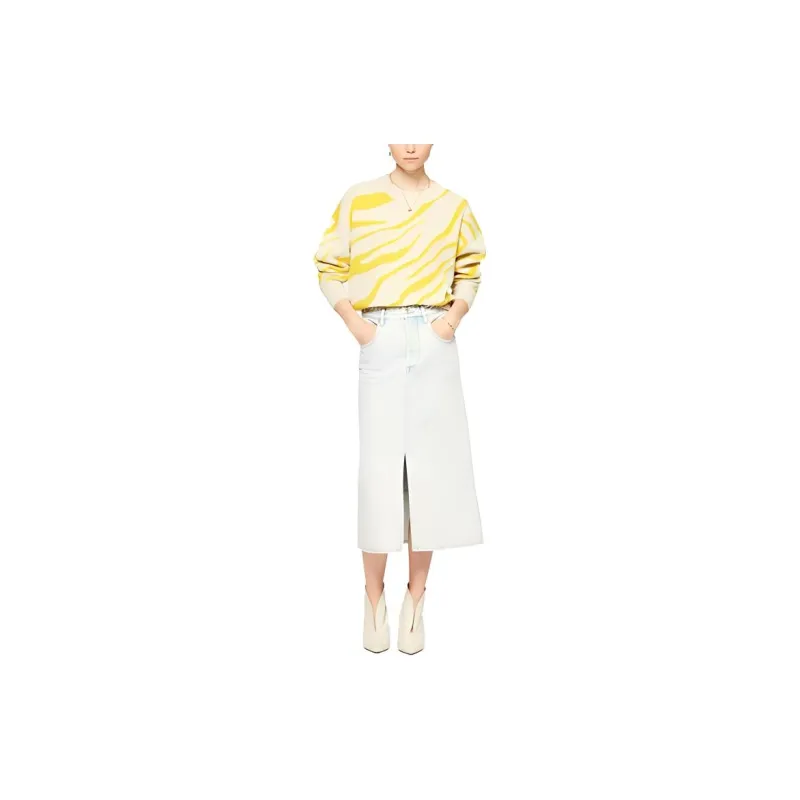 ISABEL MARANT Denim Long Skirts Women's Light Blue-3