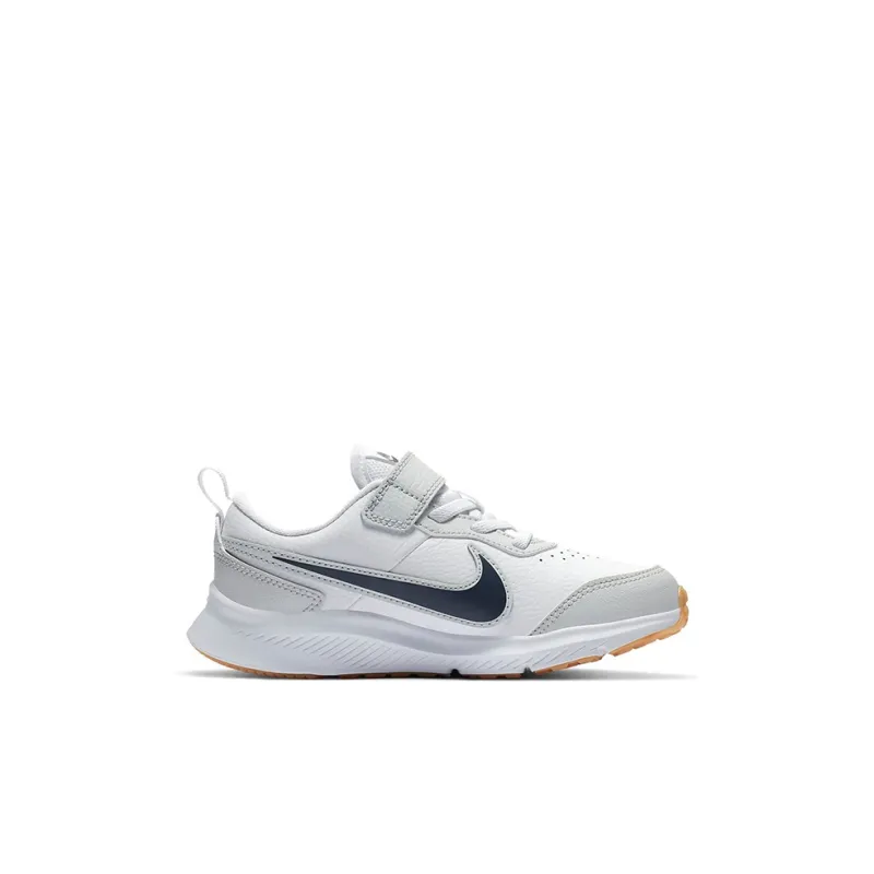Nike Varsity Leather Low Top Sports Casual Shoes Gray Black Children Aged 3 7 Years Old-1