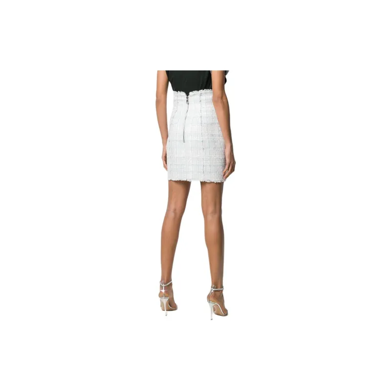 BALMAIN Casual Short Skirts Women's White-1