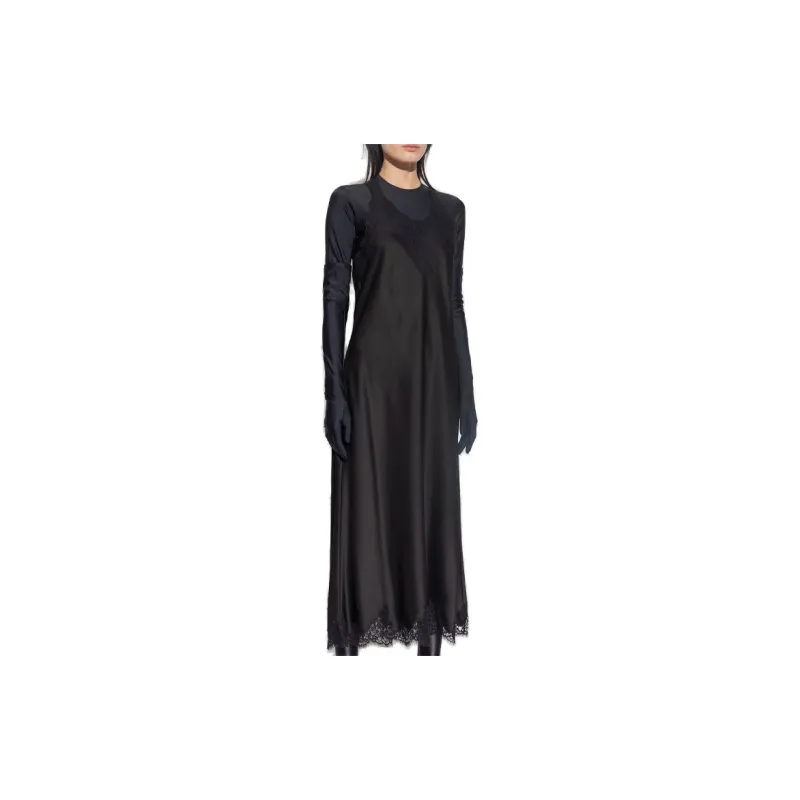 Balenciaga Lace Trimmed Sleeveless Dress-1