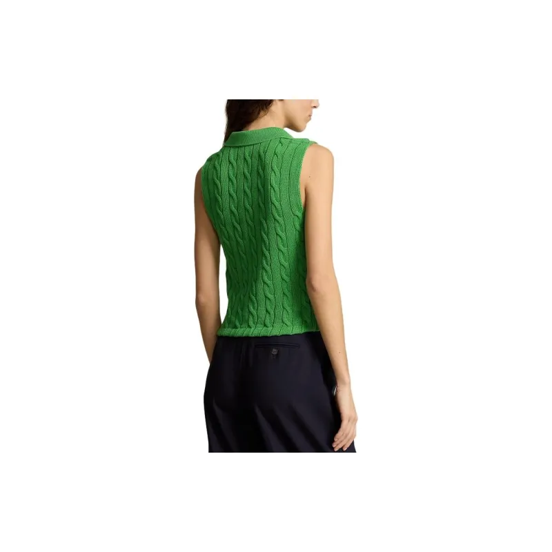 Polo Ralph Lauren Cable-knit Cotton Polo Top-2
