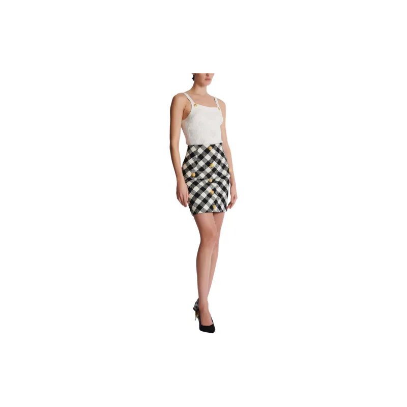 BALMAIN FW24 Casual Short Skirts Women's Black-1