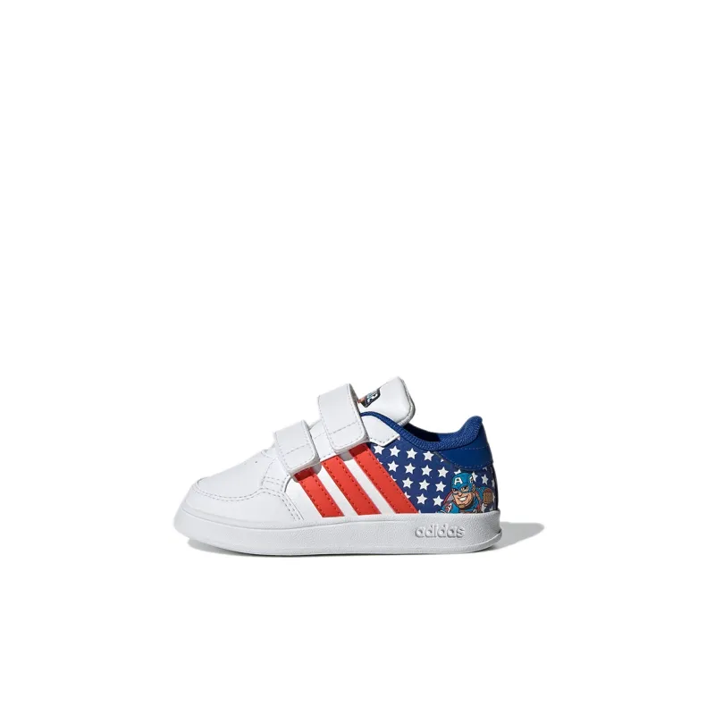 Adidas Neo Breaknet Abrasion Resistant Low Top Toddler Shoes White Red Blue Infant And Toddler-0