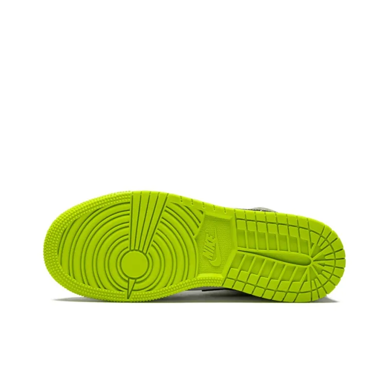 Jordan 1 Mid Black Cyber Mystic Green GS-3