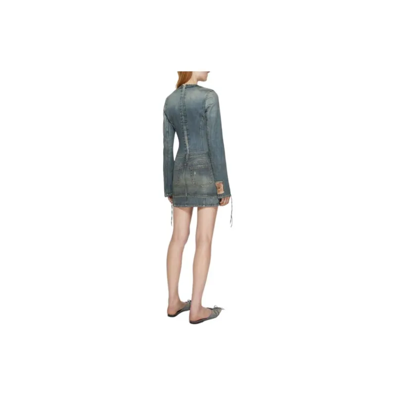 Acne Studios Laced Sleeve Mini Denim Dress-3