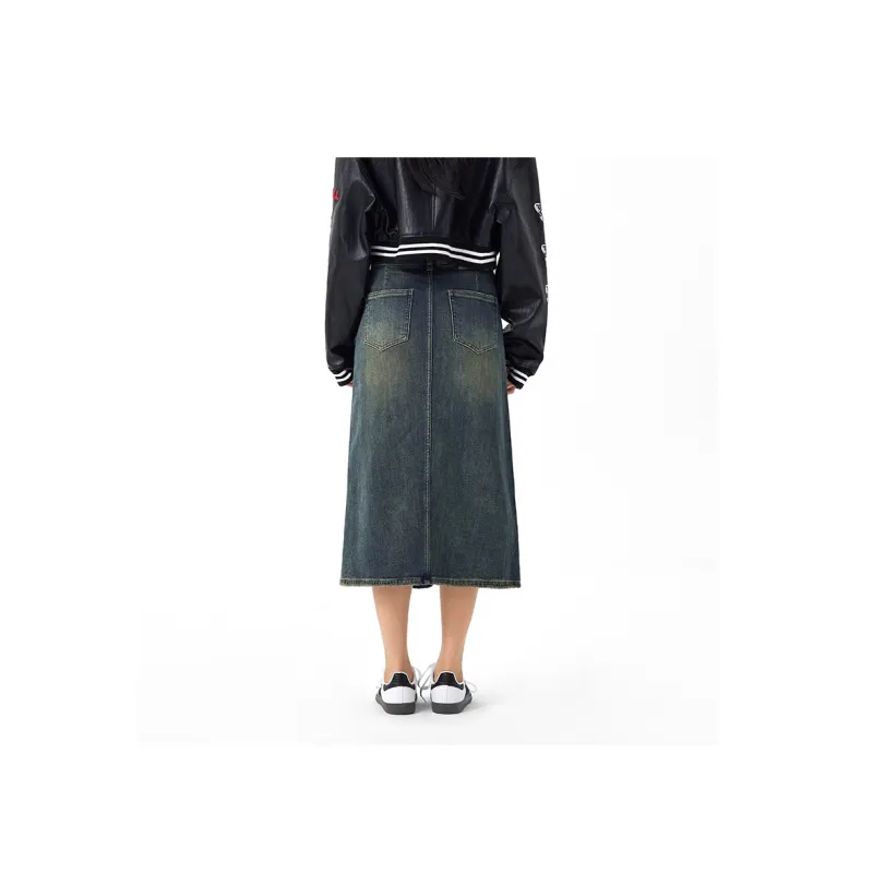 BETTY BOOP Denim Long Skirts Women's Dark Blue-3