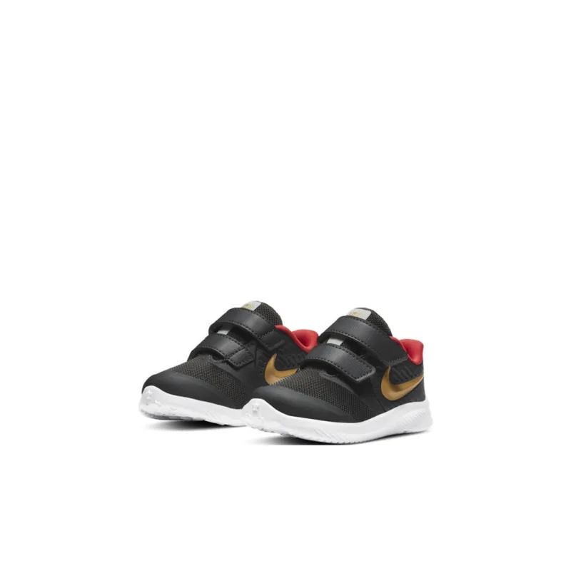 Nike Star Runner 2 Slip Resistant Shock Absorbers Low Top Toddler Shoes Black Gold Red Infant And Toddler-2