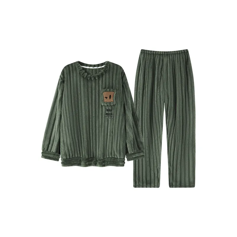 Qiao Ni Tong Pajama Set Men's Green-0