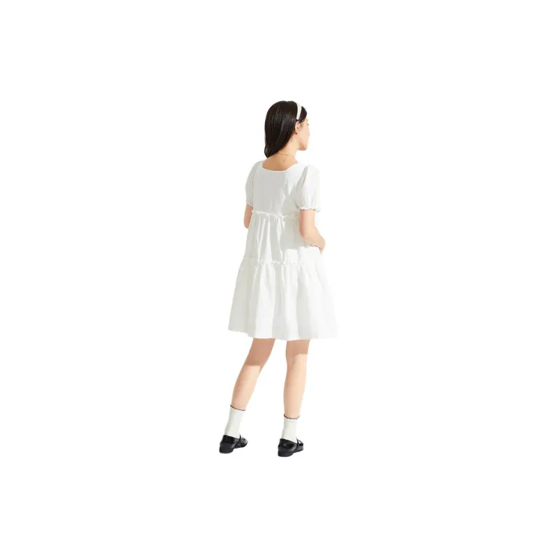 Hotwind Short Sleeved Dresses Women's White-2