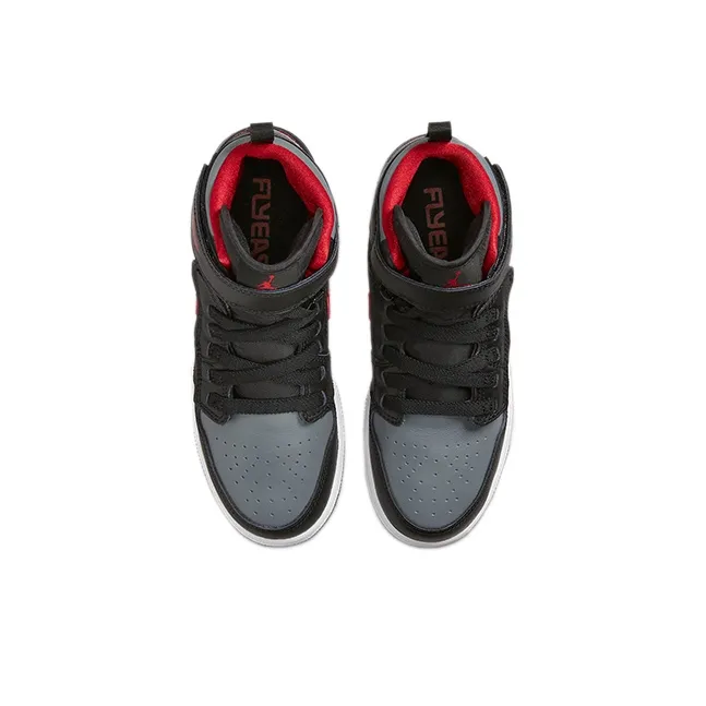 Jordan 1 High FlyEase Black Gym Red Smoke Grey GS-3