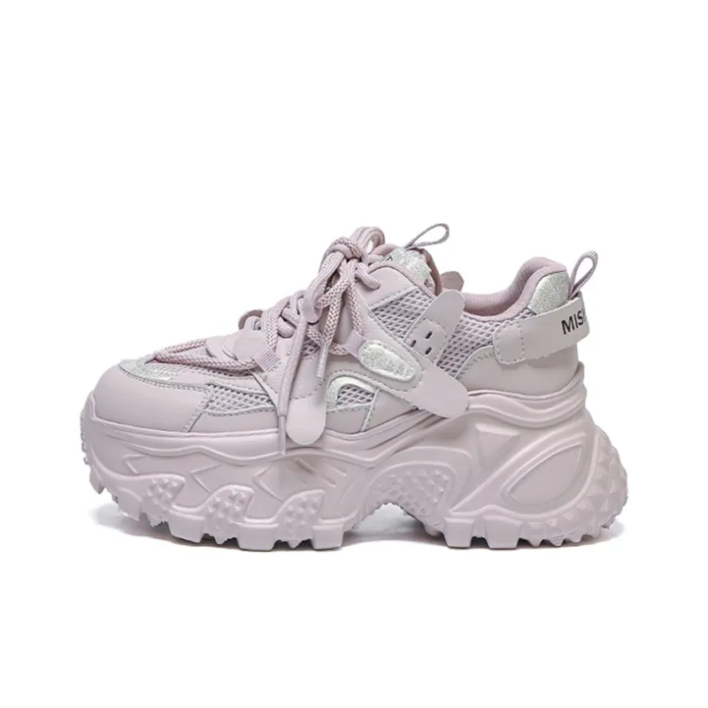 WOOS BOBO Breathable Lightweight Height Increasing Low Top Chunky Sneakers Women's-14