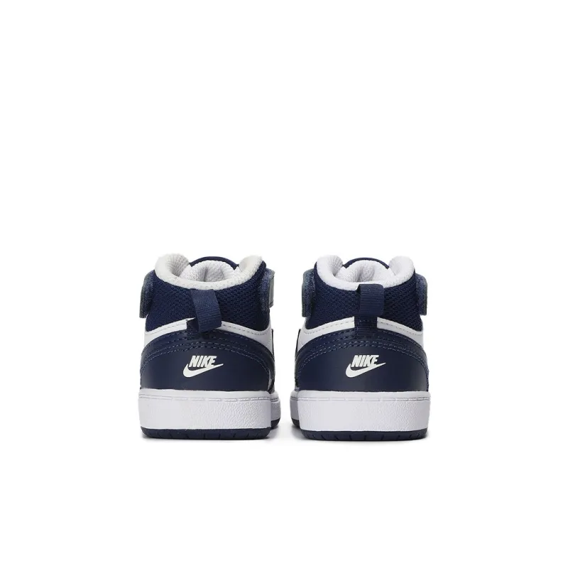 Nike Mid 2 Anti Slip Wear Resistant Mid Top Skateboard Shoes Blue White Baby-4