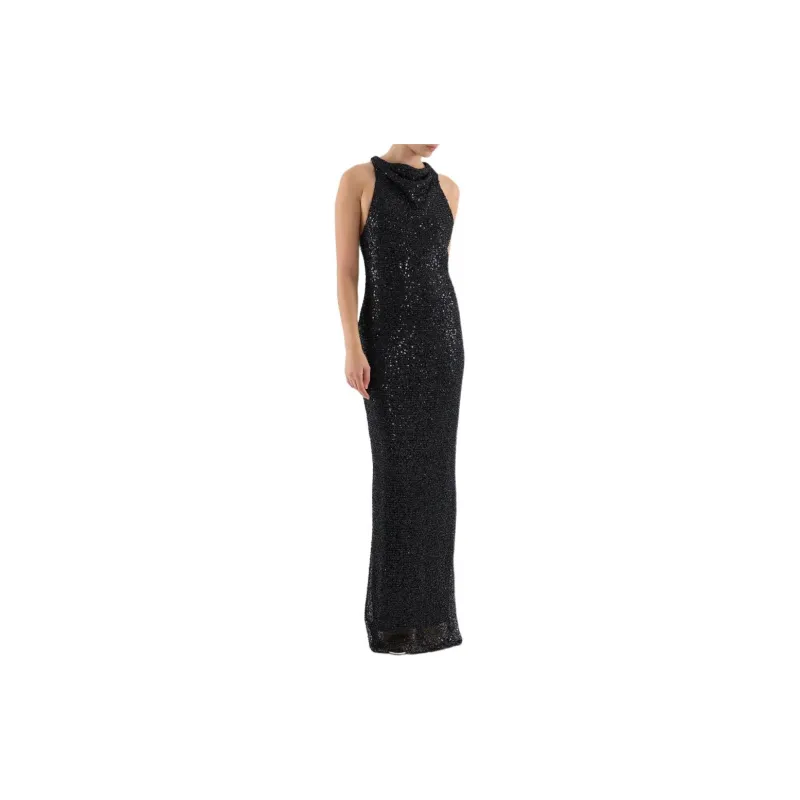 Rebecca Vallance Nixie Sequin embellished Halterneck Gown-3
