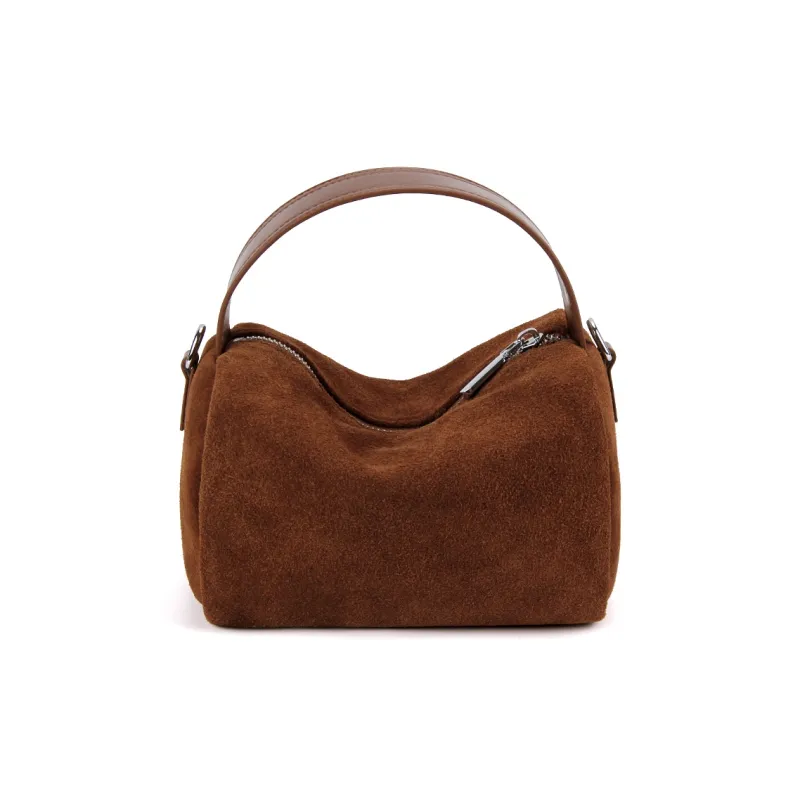 YOCAMU Matte Cowhide Leather Handbag Crossbody Bag Advanced Touch Unisex Wicker Pine Green-14