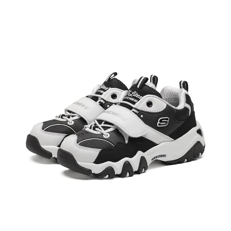 Skechers Kids Slip Resistant Cushioning Abrasion Resistant Low Top Casual Shoes White Black Teenagers-3