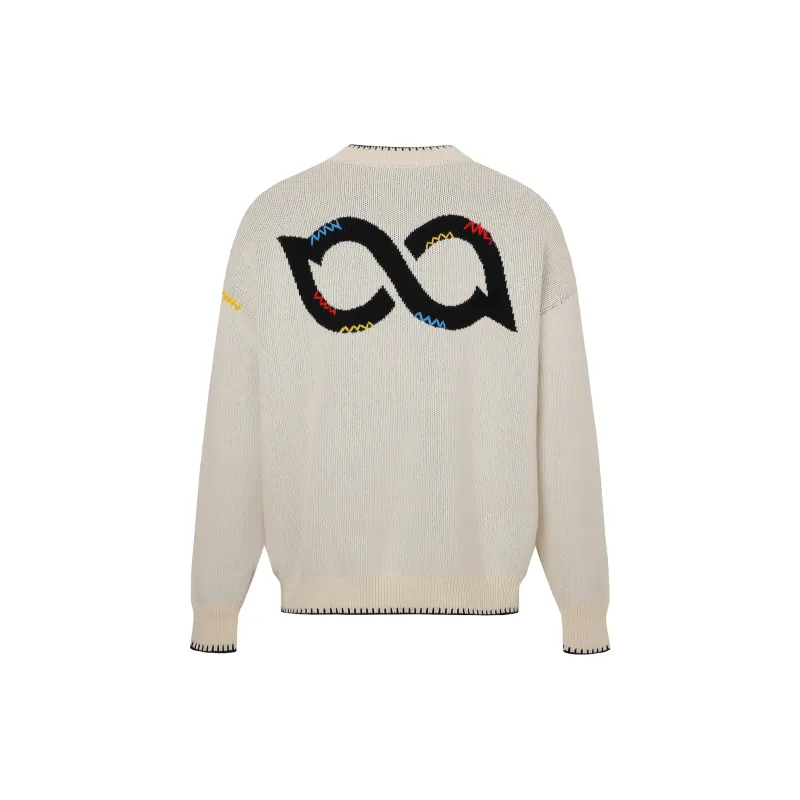 BIPOLAR Sweater Unisex Black Apricot Blue-5