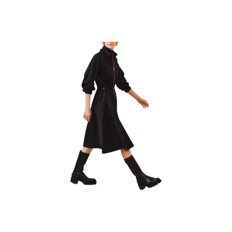 HERMES FW24 Long Sleeved Dresses Women's Black-1