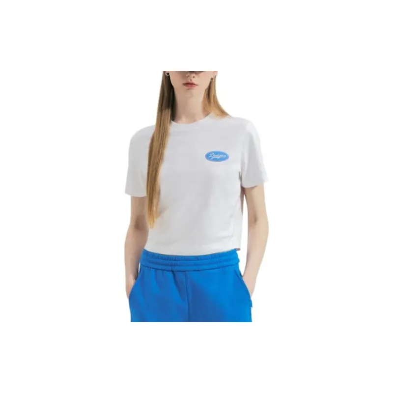 MLB Monogram Collection Los Angeles Dodgers T Shirts Women's White-3