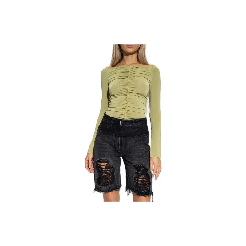 Givenchy Raglan Sleeve T Shirt Women's Yellow Green-1