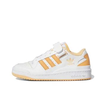 Adidas Originals FORUM Low J Low Top Kids' Skateboarding Shoes White Yellow Teenagers