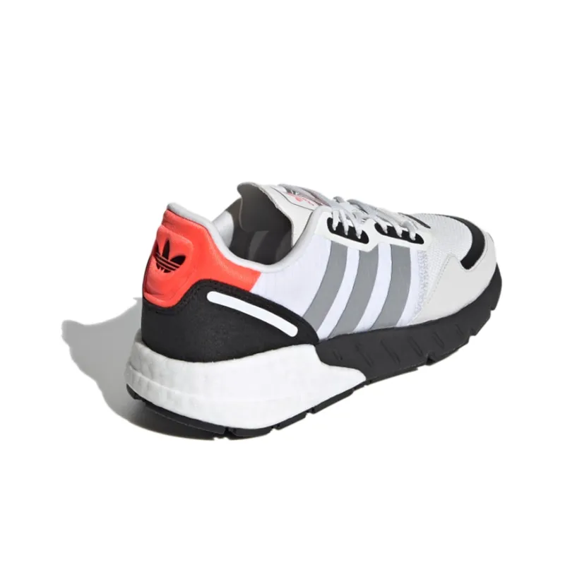 Adidas Originals ZX 1K Boost J Abrasion Resistant Kids Lifestyle Shoes White Black Teenagers-3
