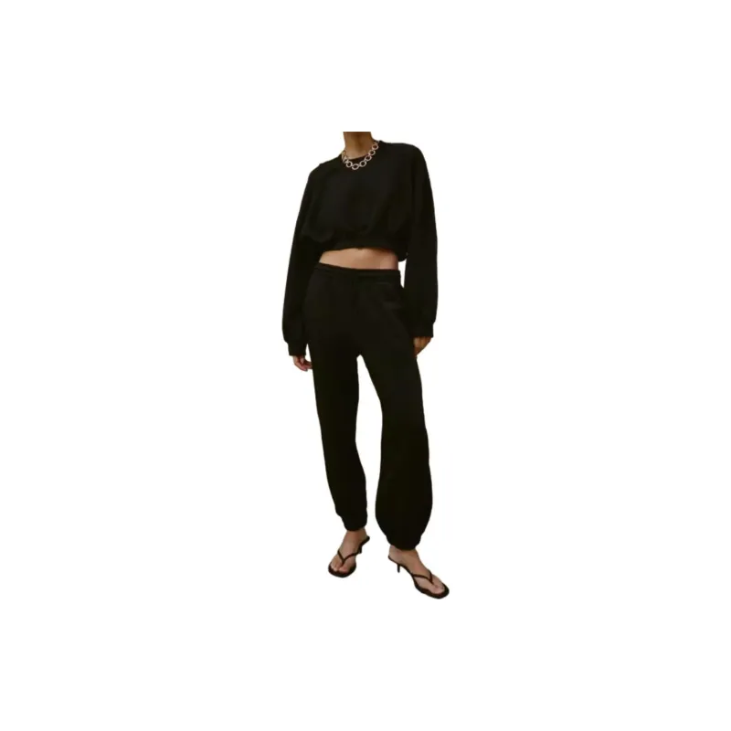 ZARA FW23 Knitted Sports Pants Women's Black-2