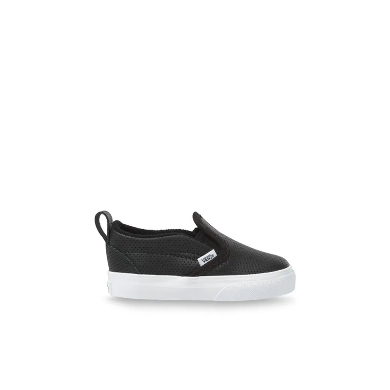 Vans Toddler Perf Slip-on Velcr Lightweight And Wear-resistant Low-Top Toddler Shoes Black Infant And Toddler-1