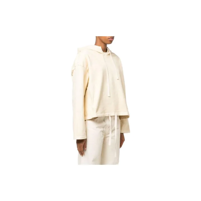 JIL SANDER + Drawstring Cropped Hoodie-3