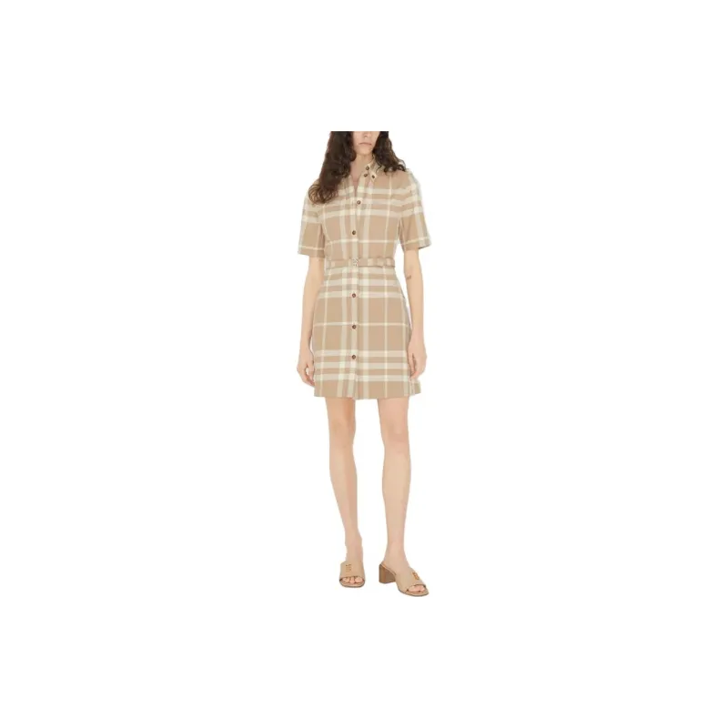 Burberry Signature Check print Cotton Shirt Dress-1