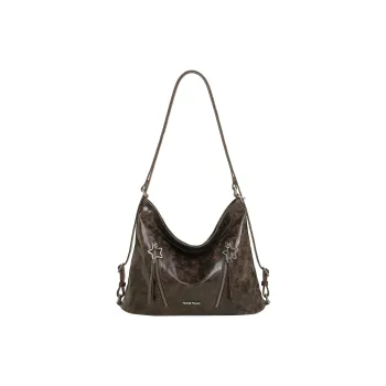 TOUTOU PU Shoulder Bag Large Size Women's Chocolate Umber