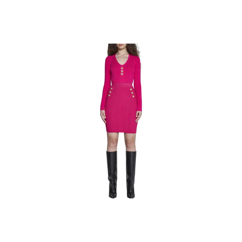 BALMAIN Casual Long Skirts Women's Rose Red-1