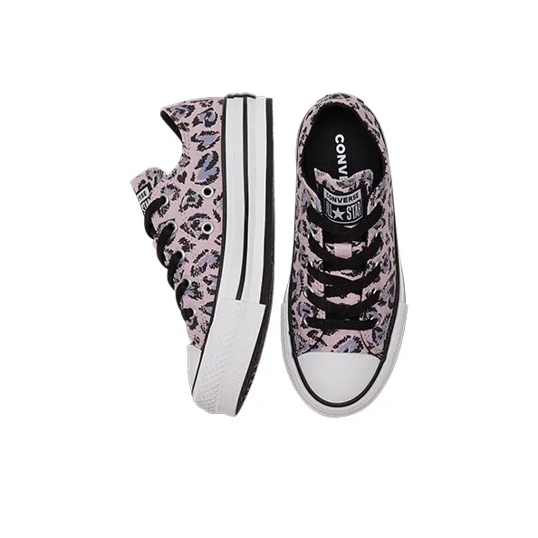 Converse All Star Series Anti-Slip Wear-Resistant Low-Top Kids Canvas Shoes Black Pink Purple Teenagers-4