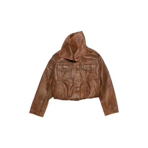 Acne Studios Denim Jackets Women's Cognac Brown