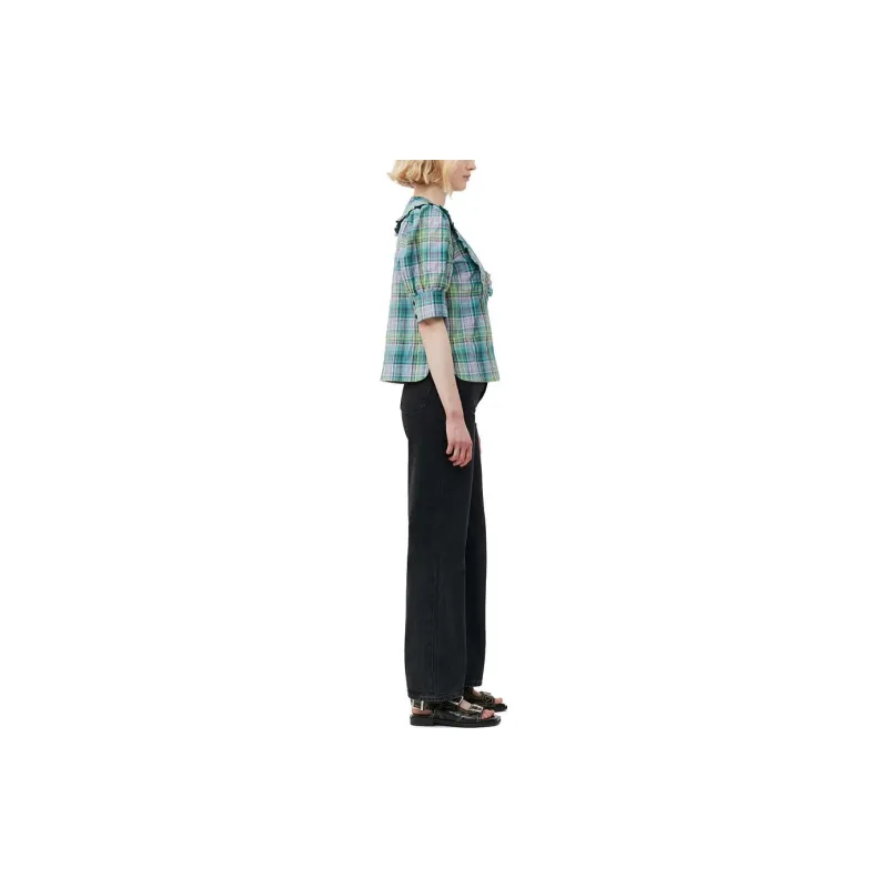 GANNI SS23 520 Series Shirts Women's Lake Blue-3
