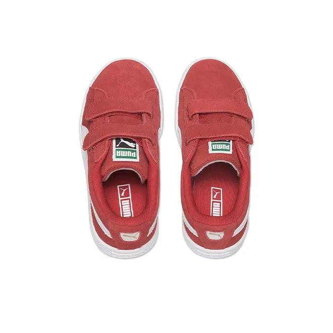 PUMA Suede 2 Straps Low Top Kids' Skateboarding Shoes Red White Children Aged 3 7 Years Old-3