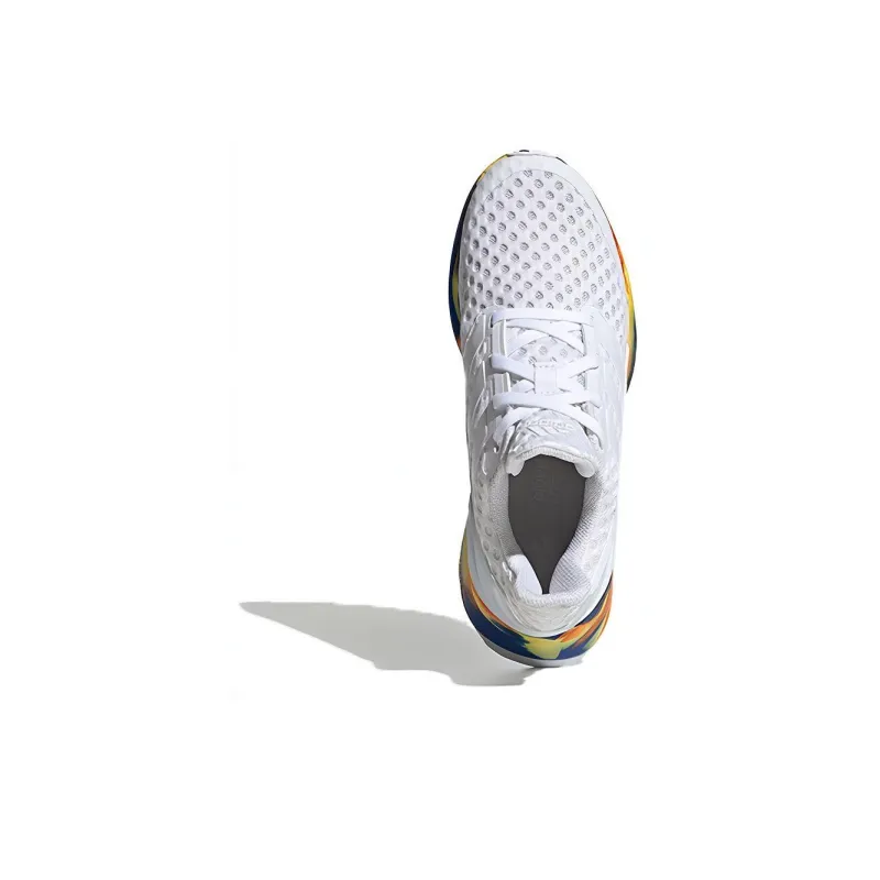 Adidas Run J Abrasion Resistant Shock Absorbers Low Top Kids' Running Shoes White Blue Teenagers-4