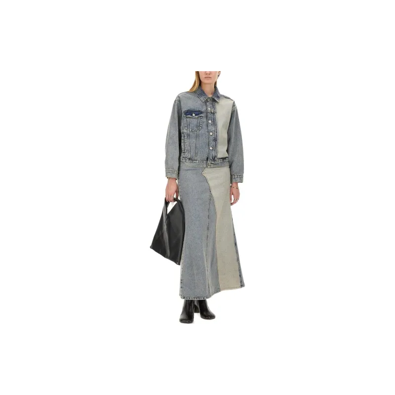 MM6 Maison Margiela Distressed Effect Button Up Denim Jacket-2