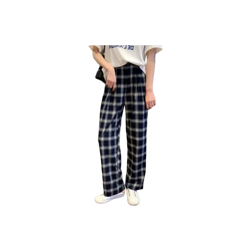 Cotton Casual Pants Unisex Black White-3