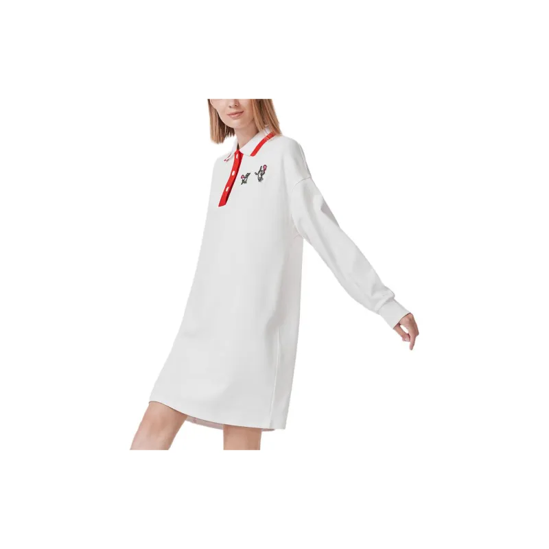 LACOSTE Long Sleeved Dresses Women's White 70V-3