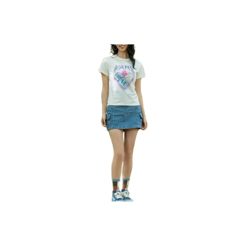Vans T Shirts Women's Ecru-2