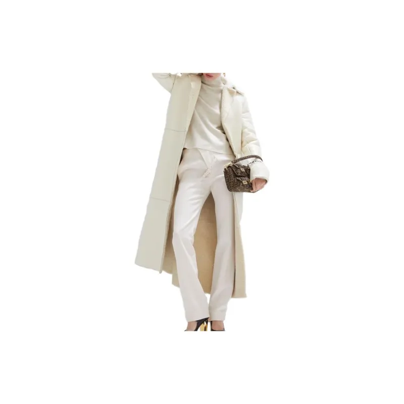 FENDI Mantel Long Sleeved Midi Coat-2