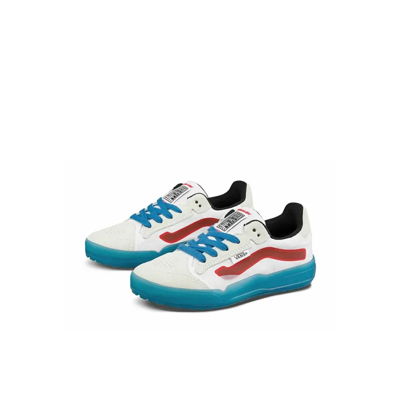 Vans Classics Low Top Skateboard Shoes White Blue Children Aged 3 7 Years Old-1