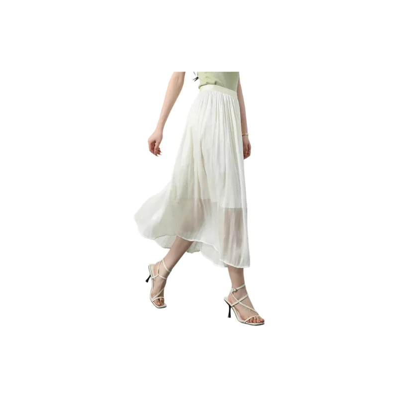 TERRE BLEUE SS24 Casual Long Skirt Women's Apricot-3