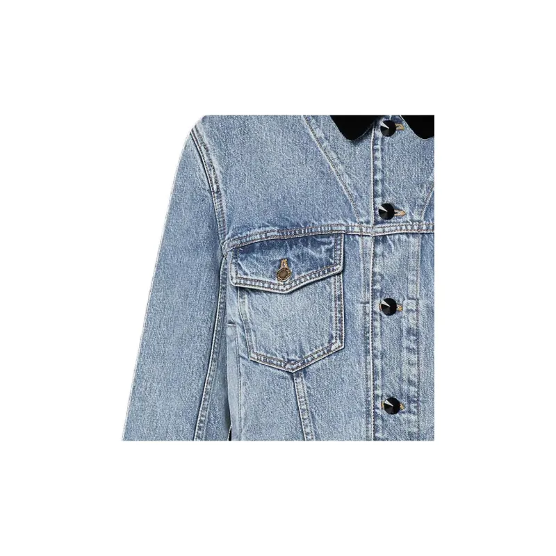 LOUIS VUITTON VeLOUIS VUITTONet Accent Denim Jacket-5