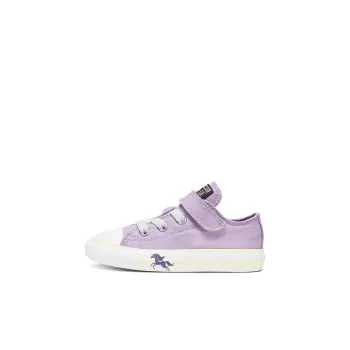 Converse Hook-and-Loop Chuck Taylor All Star Low Top Slip-Resistant Low-Top Toddler Shoes Purple Infant And Toddler