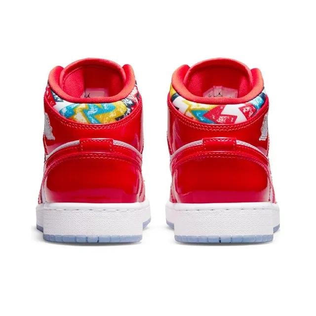 Jordan 1 Mid Barcelona Sweater Red Patent GS-4